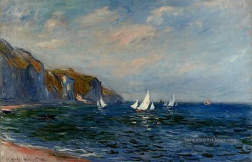  claude - Falaises et voiliers à Pourville Plage de Claude Monet